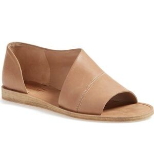 Vince Tabitha Tan Brown Leather Open Toe D’orsay Flats Size 40